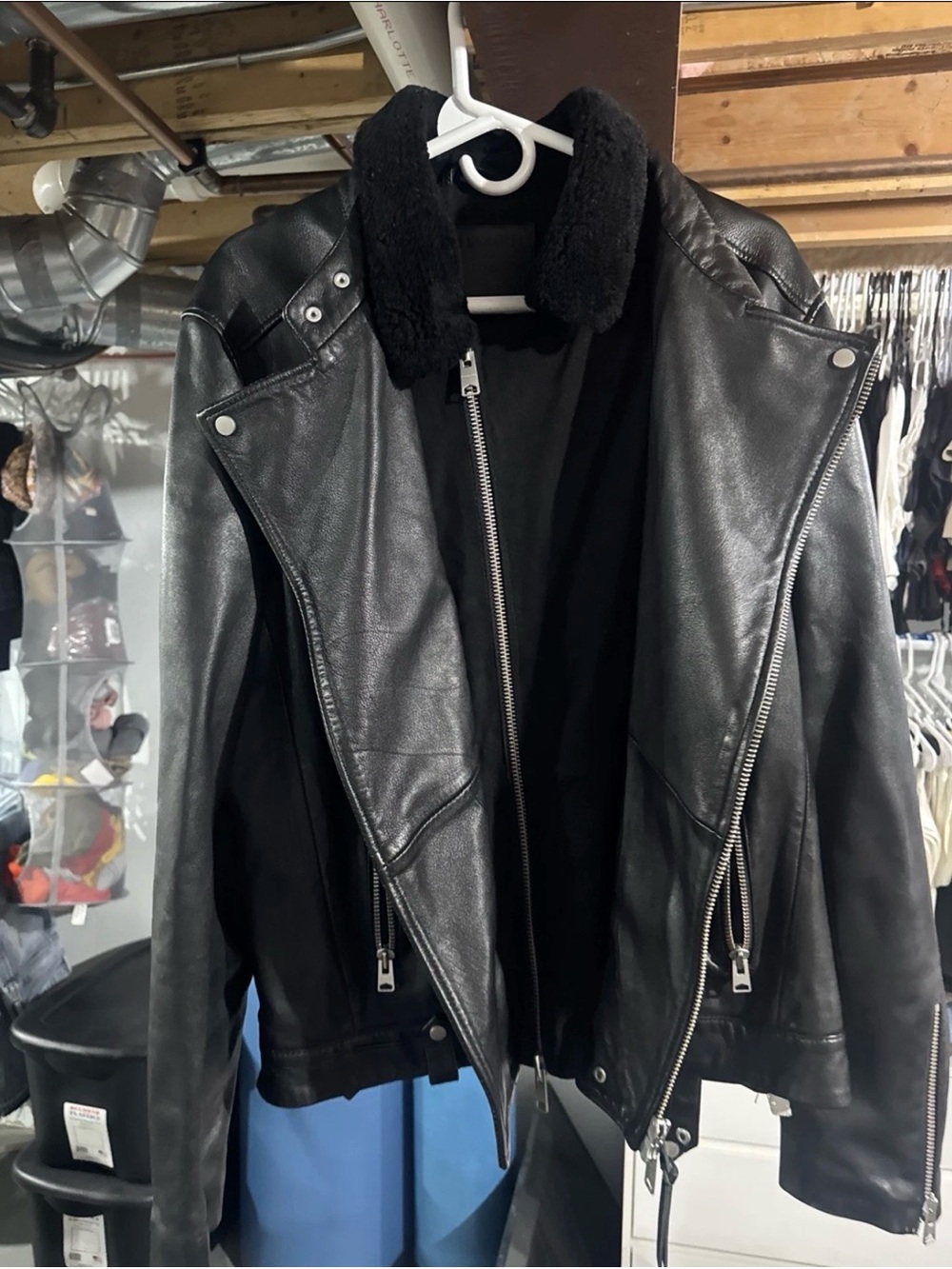 Allsaints prospect leather size large